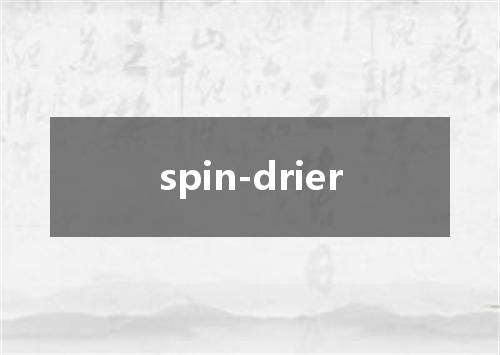 spin-drier是什么意思
