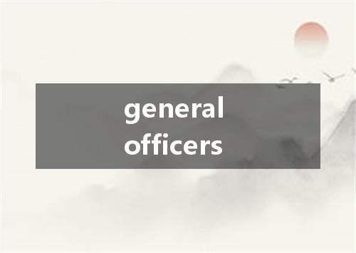 general officers是什么意思