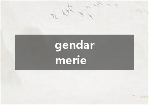 gendarmerie是什么意思