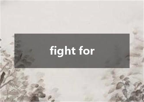 fight for是什么意思