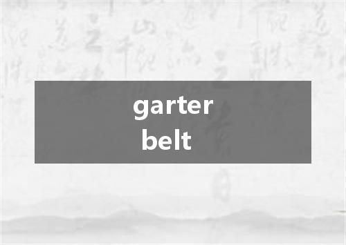 garter belt是什么意思