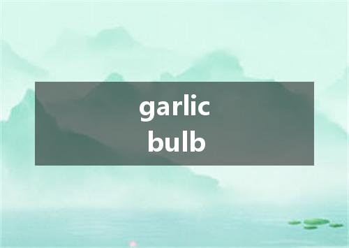 garlic bulb是什么意思
