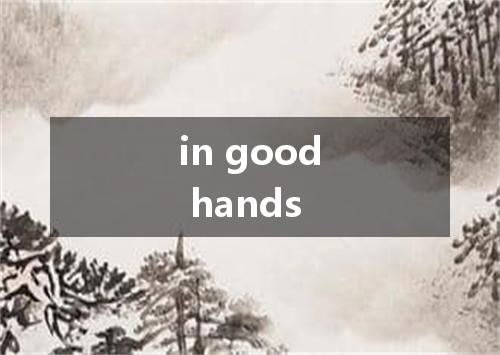 in good hands是什么意思