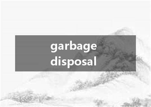 garbage disposal是什么意思