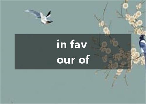 in favour of是什么意思