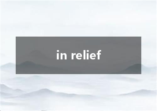 in relief是什么意思
