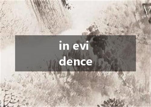 in evidence是什么意思