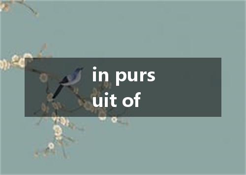 in pursuit of是什么意思
