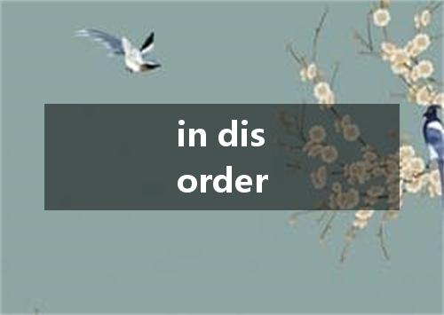 in disorder是什么意思