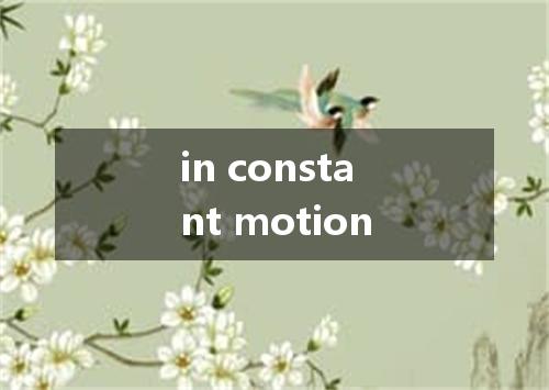 in constant motion是什么意思