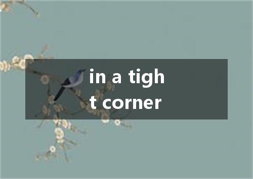 in a tight corner是什么意思