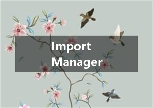 Import Manager是什么意思