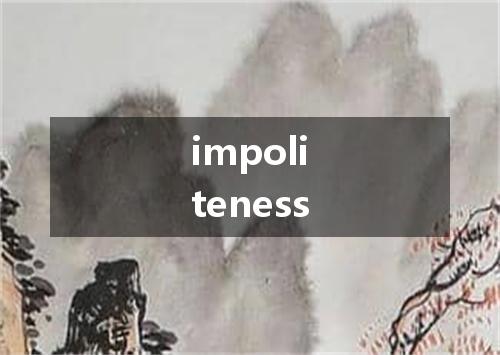 impoliteness是什么意思