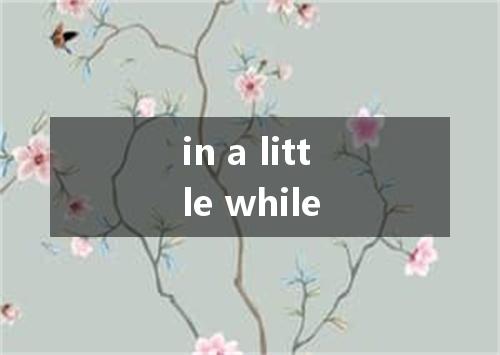 in a little while是什么意思