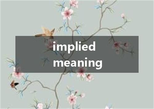 implied meaning是什么意思