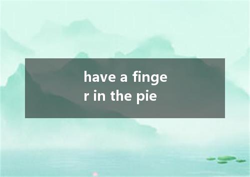 have a finger in the pie是什么意思