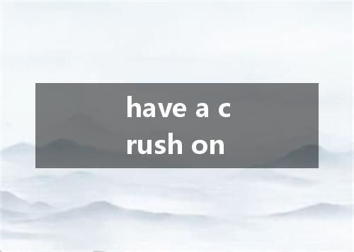 have a crush on是什么意思