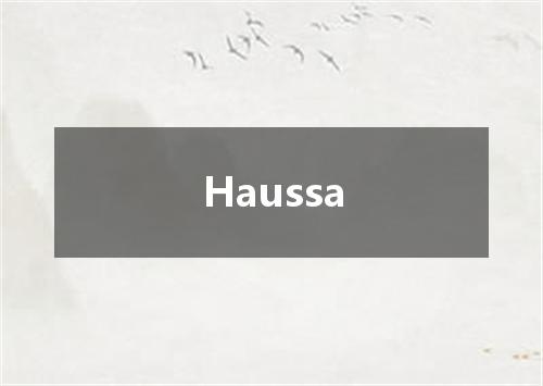 Haussa是什么意思