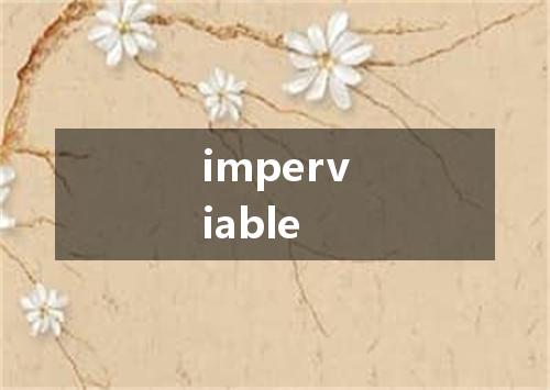 imperviable是什么意思
