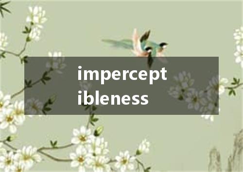 imperceptibleness是什么意思