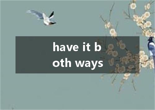 have it both ways是什么意思