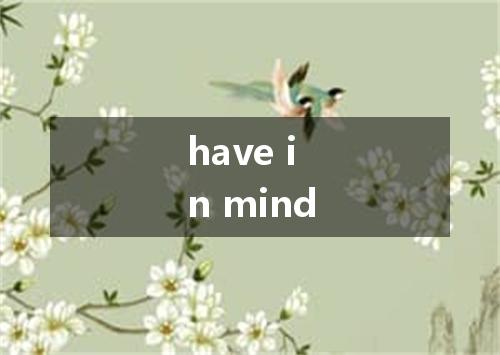have in mind是什么意思