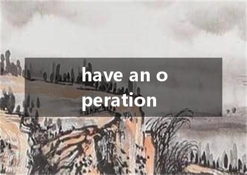 have an operation是什么意思