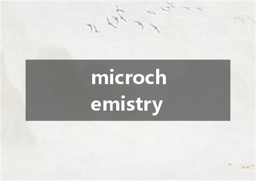 microchemistry是什么意思