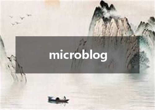 microblog是什么意思