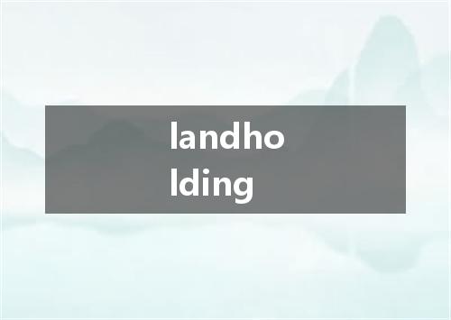 landholding是什么意思
