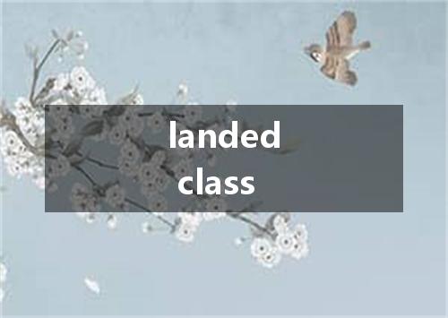 landed class是什么意思