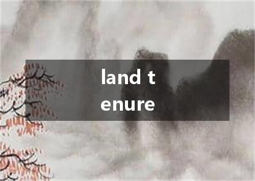 land tenure是什么意思