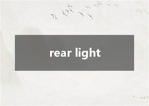 rear light是什么意思