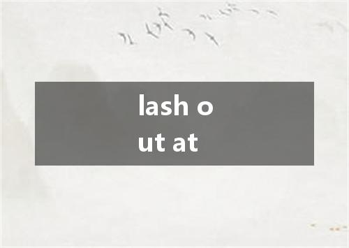 lash out at是什么意思