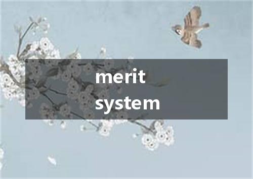 merit system是什么意思