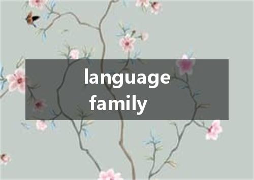 language family是什么意思