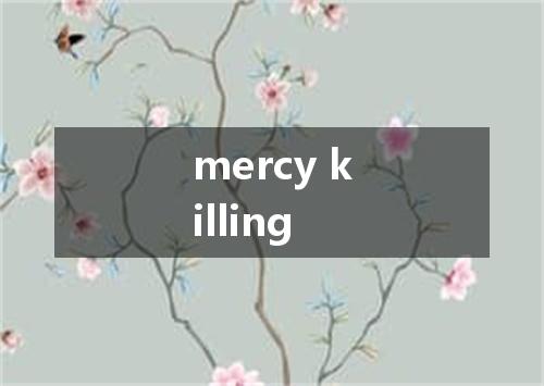 mercy killing是什么意思
