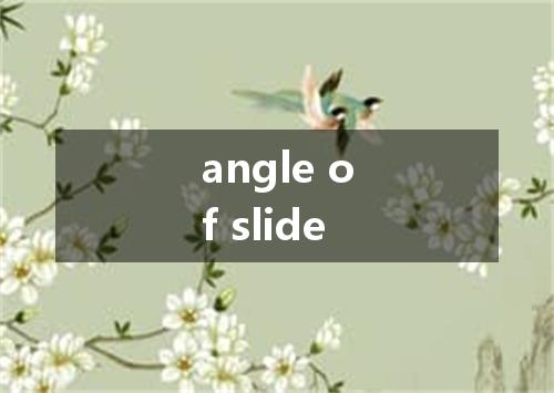 angle of slide是什么意思