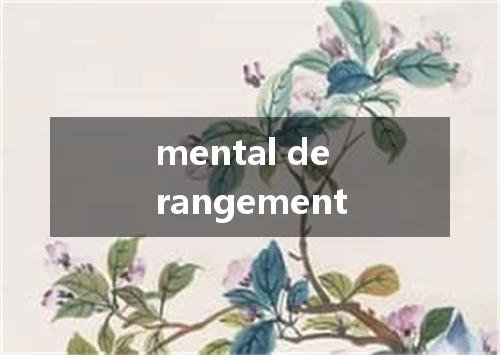 mental derangement是什么意思