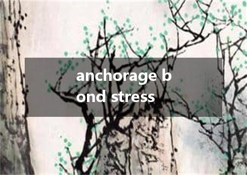 anchorage bond stress是什么意思