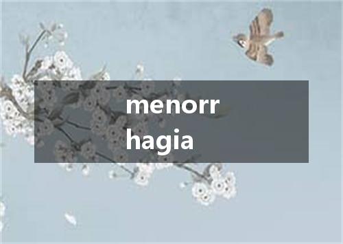 menorrhagia是什么意思