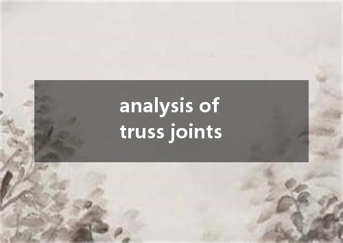 analysis of truss joints是什么意思