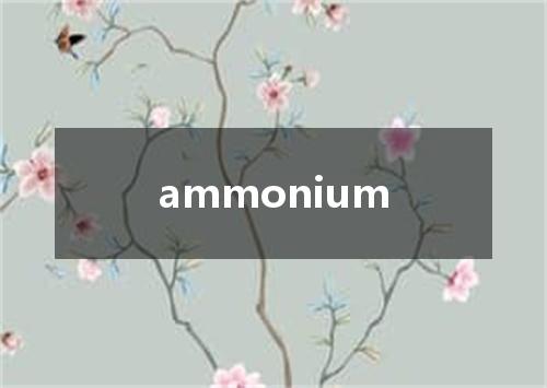 ammonium是什么意思