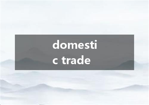 domestic trade是什么意思