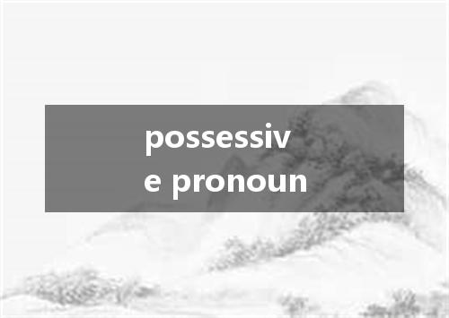 possessive pronoun是什么意思