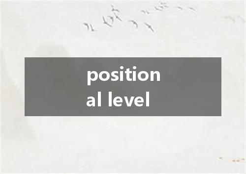 positional level是什么意思
