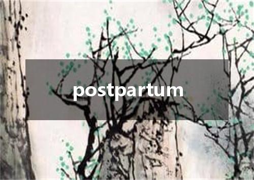 postpartum是什么意思