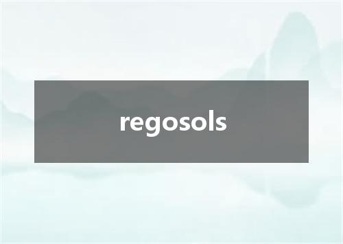 regosols是什么意思