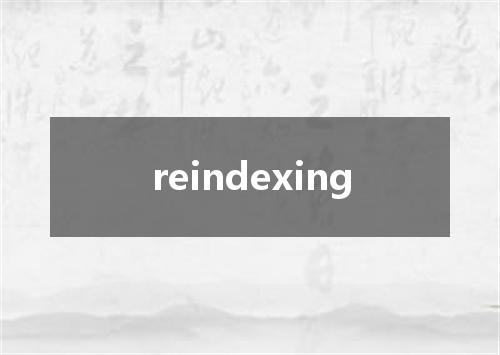 reindexing是什么意思