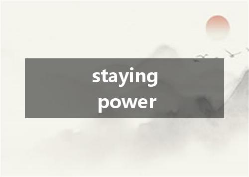 staying power是什么意思